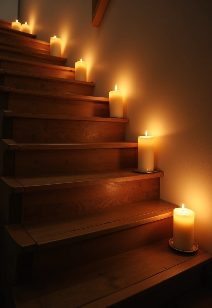 26 Staircase Lighting Designs That Transform Your Hallway Look 25 26 Staircase Lighting Designs That Transform Your Hallway Look - 25. Candle Holders for Soft Lighting