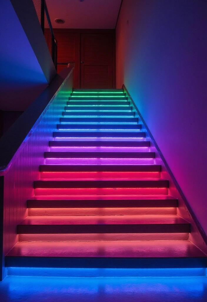 26 Staircase Lighting Designs That Transform Your Hallway Look 5 26 Staircase Lighting Designs That Transform Your Hallway Look - 5. LED Strip Lights