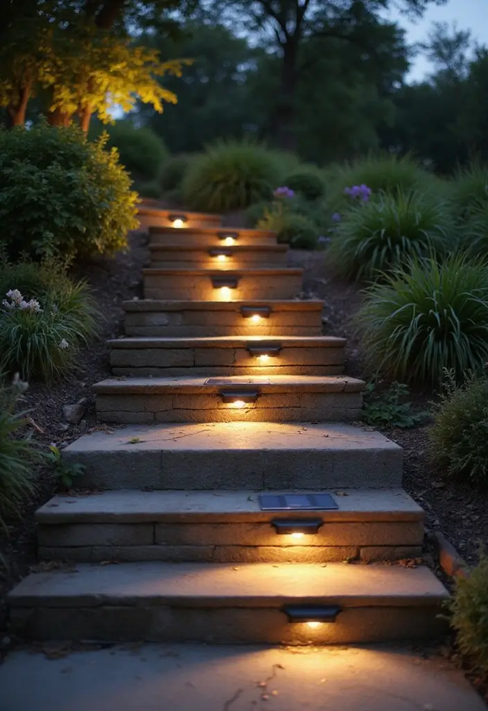 26 Staircase Lighting Designs That Transform Your Hallway Look 8 26 Staircase Lighting Designs That Transform Your Hallway Look - 8. Solar-Powered Staircase Lights