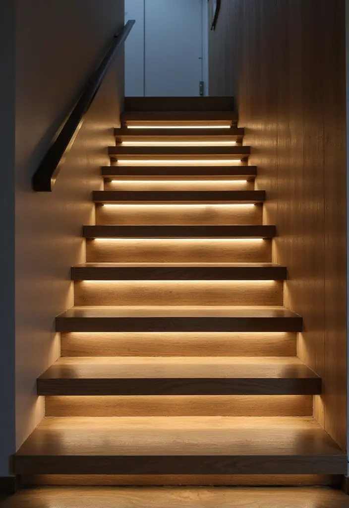 26 Steps Lighting Designs That Combine Safety and Style - 12. Floating Step Lights