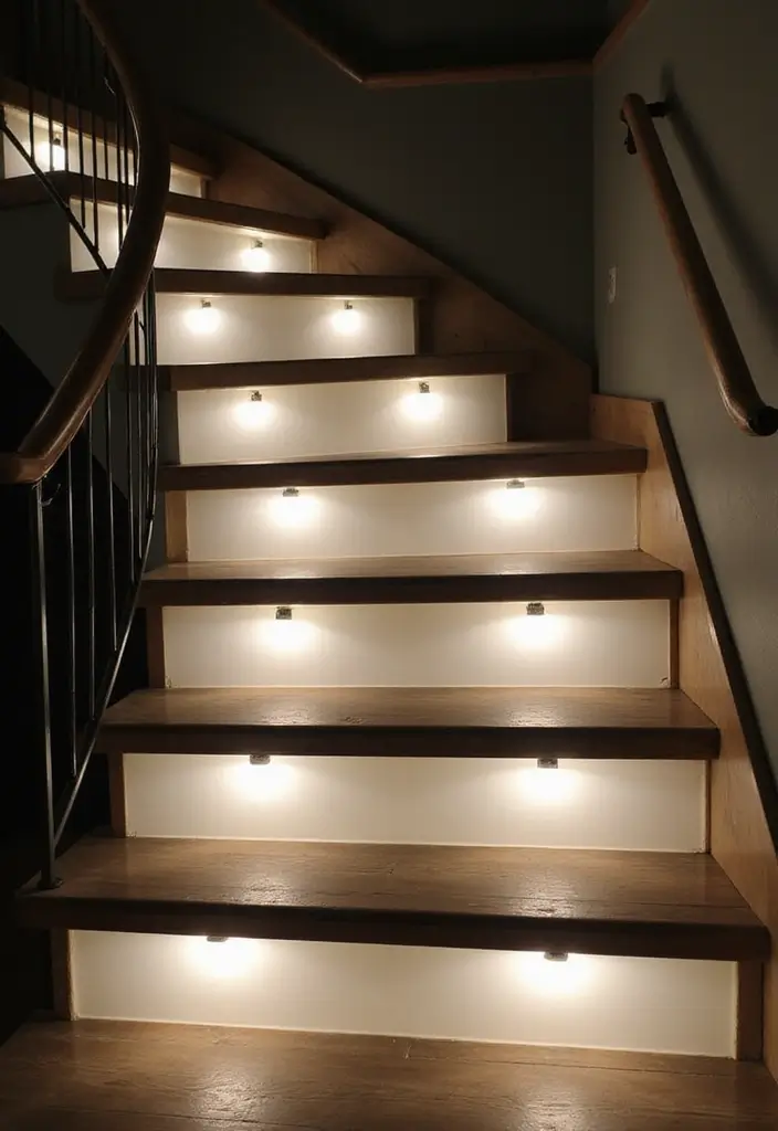 26 Steps Lighting Designs That Combine Safety and Style - 16. Frosted Glass Step Lights