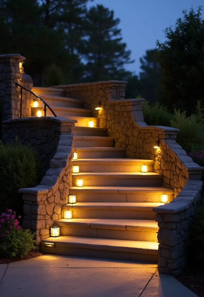 26 Steps Lighting Designs That Combine Safety and Style - 2. Wall-Mounted Step Lights