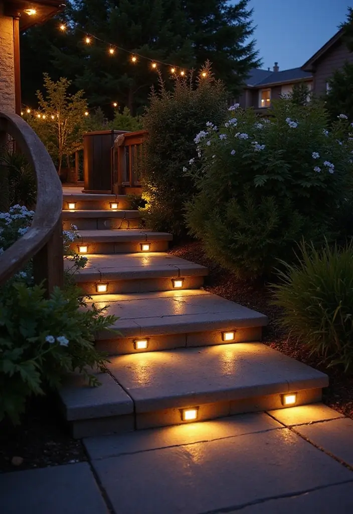 26 Steps Lighting Designs That Combine Safety and Style - 23. Battery-Operated Step Lights