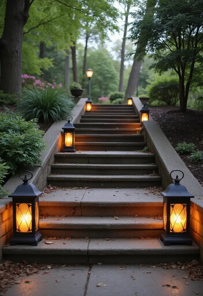 26 Steps Lighting Designs That Combine Safety and Style - 4. Decorative Lanterns