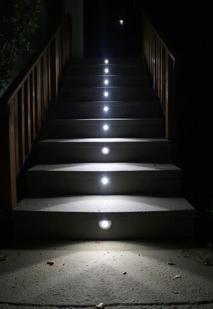 26 Steps Lighting Designs That Combine Safety and Style - 6. Motion Sensor Step Lights