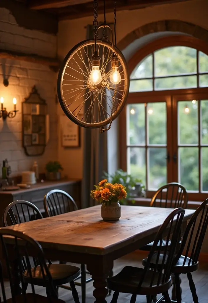 26 Unique Lighting Ideas That You Haven’t Seen Before 24 26 Unique Lighting Ideas That You Haven’t Seen Before - 24. Vintage Bicycle Wheel Chandelier