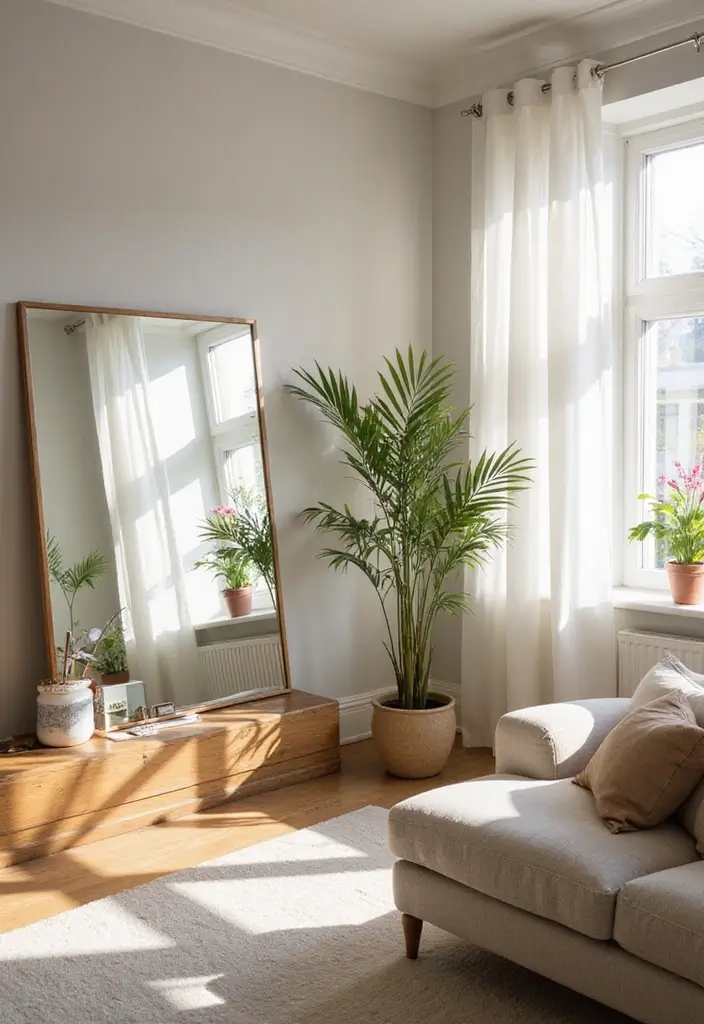 27 Apartment Lighting Ideas That Make Small Spaces Shine - 10. Natural Light Reflectors