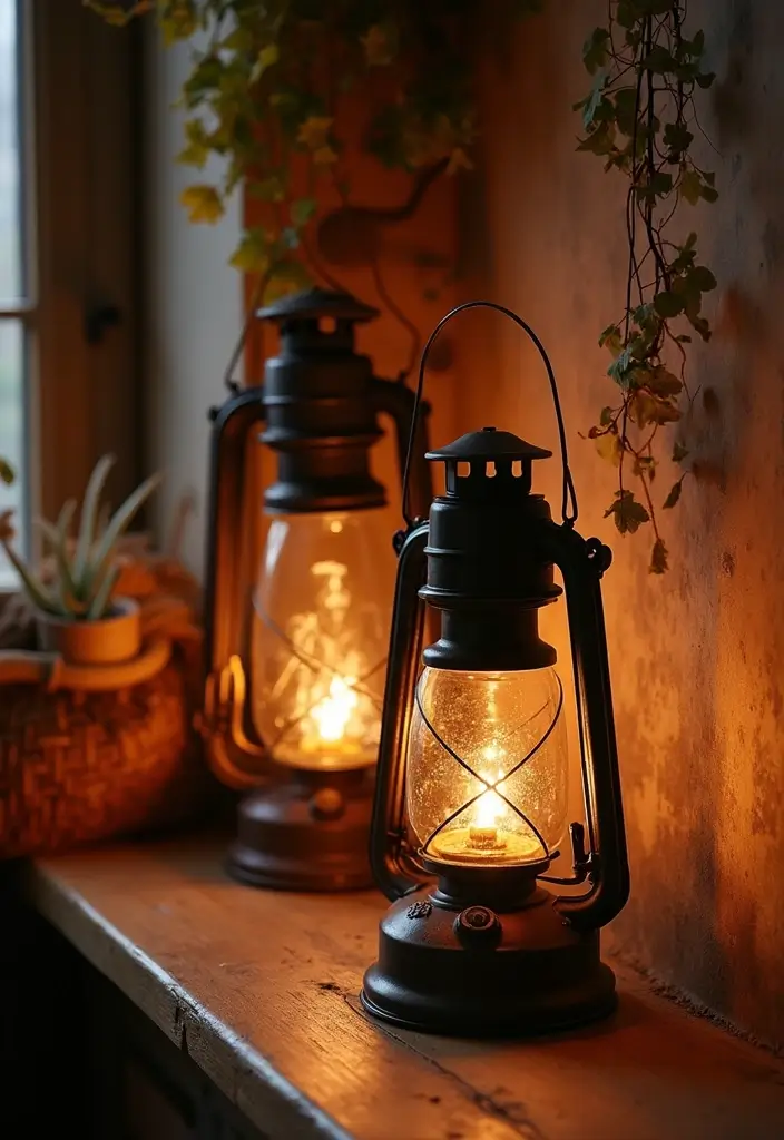 27 Apartment Lighting Ideas That Make Small Spaces Shine - 17. Vintage Lanterns for Character