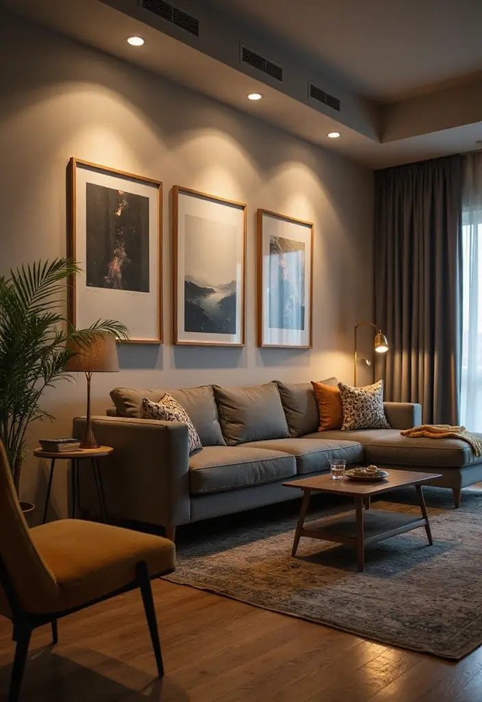 27 Apartment Lighting Ideas That Make Small Spaces Shine - 21. Art Display Lighting