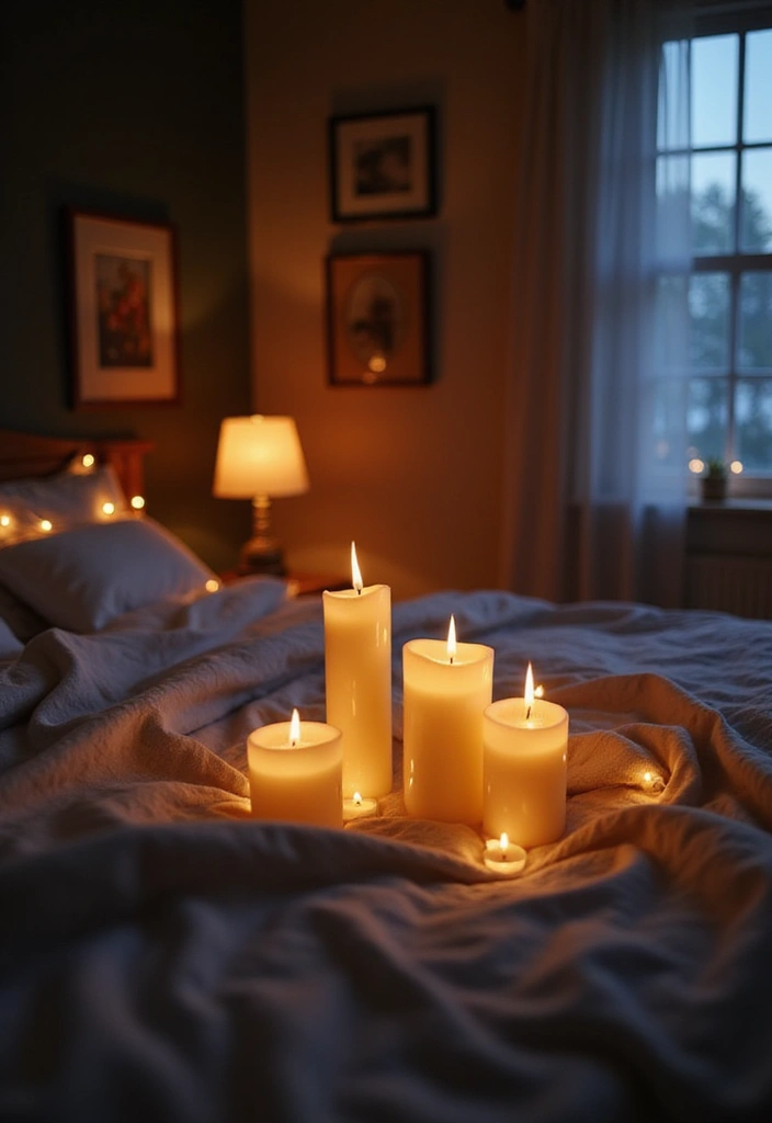 27 Bedroom LED Lighting Ideas You’ll Love for Modern Vibes 18 27 Bedroom LED Lighting Ideas You’ll Love for Modern Vibes - 18. LED Candle Lights