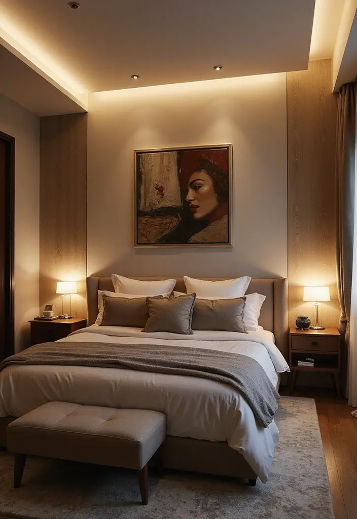 27 Bedroom LED Lighting Ideas You’ll Love for Modern Vibes 19 27 Bedroom LED Lighting Ideas You’ll Love for Modern Vibes - 19. LED Accent Lighting