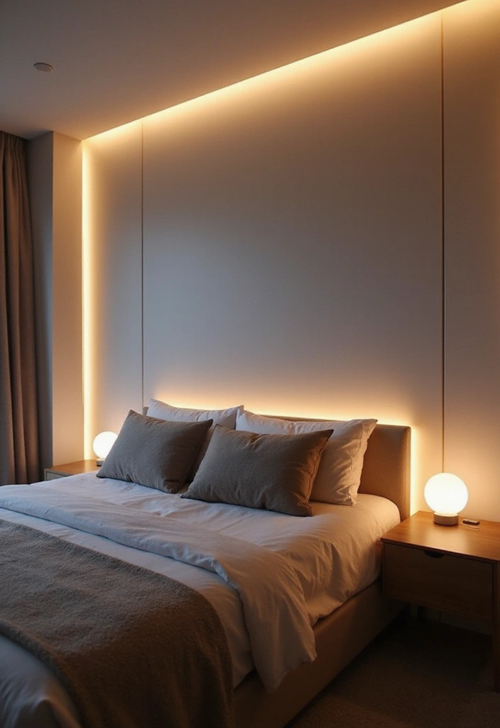 27 Bedroom LED Lighting Ideas You’ll Love for Modern Vibes 24 27 Bedroom LED Lighting Ideas You’ll Love for Modern Vibes - 24. LED Light-Up Headboards