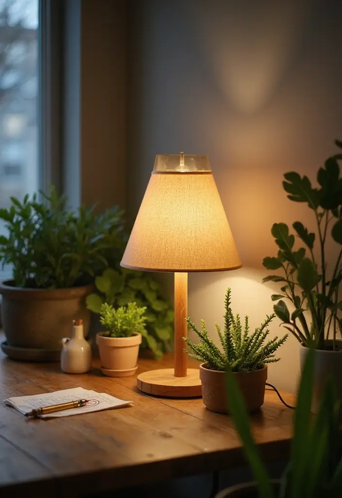 27 Desk Lighting Ideas That Boost Productivity Instantly - 11. Nature-Inspired Lighting