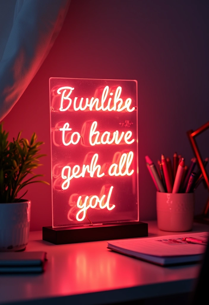 27 Desk Lighting Ideas That Boost Productivity Instantly - 13. Neon Desk Lights