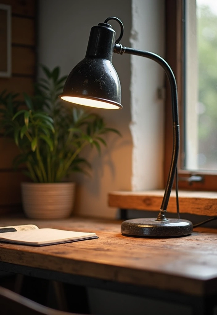 27 Desk Lighting Ideas That Boost Productivity Instantly - 15. Industrial Style Lighting
