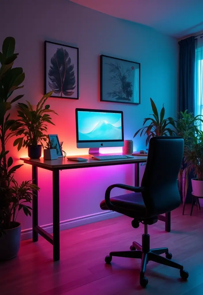 27 Desk Lighting Ideas That Boost Productivity Instantly - 2. LED Strip Lights