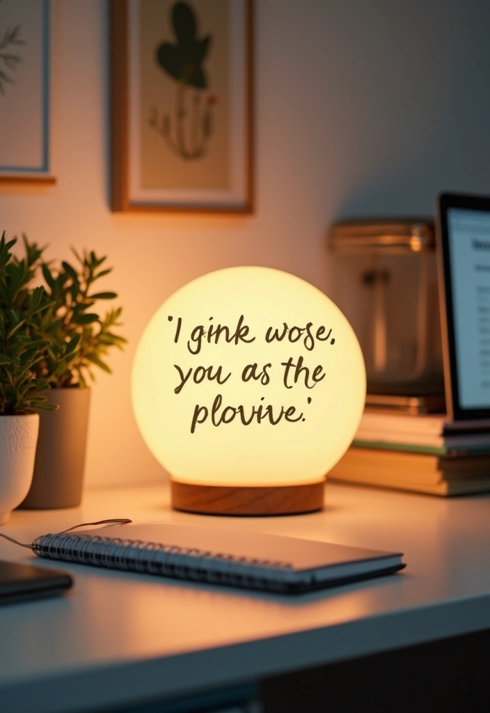 27 Desk Lighting Ideas That Boost Productivity Instantly - 20. Inspirational Quote Lamps