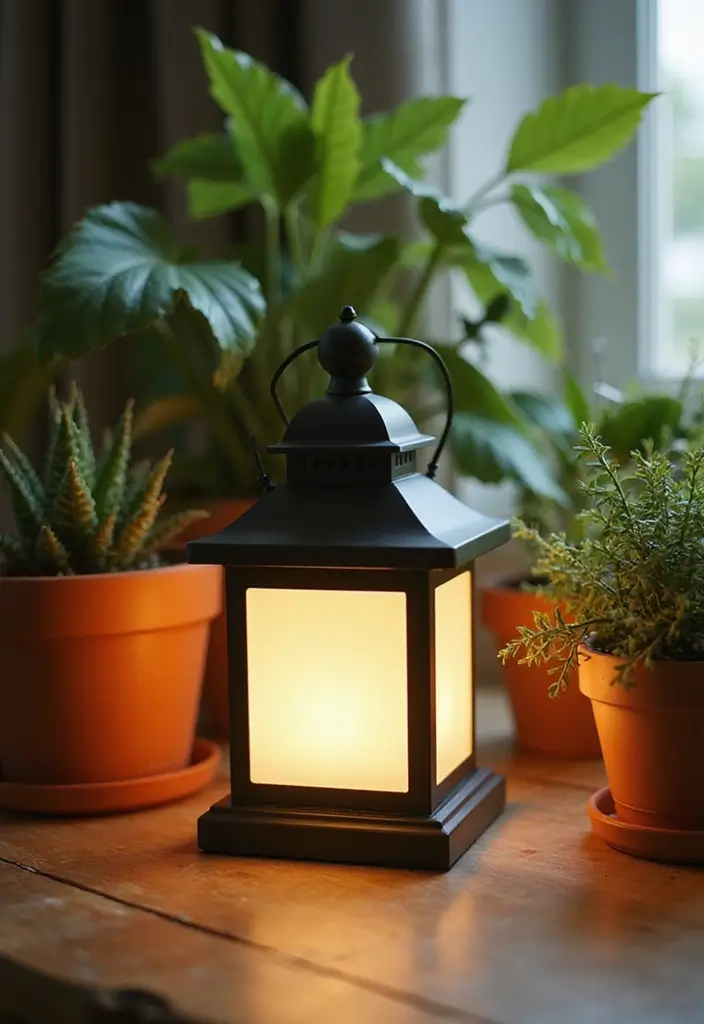 27 Desk Lighting Ideas That Boost Productivity Instantly - 25. Lantern-Style Solar Lights