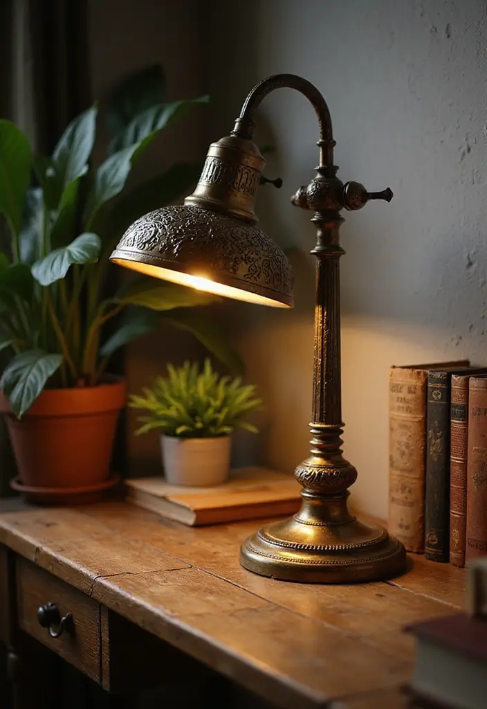 27 Desk Lighting Ideas That Boost Productivity Instantly - 5. Vintage-Inspired Desk Lamps