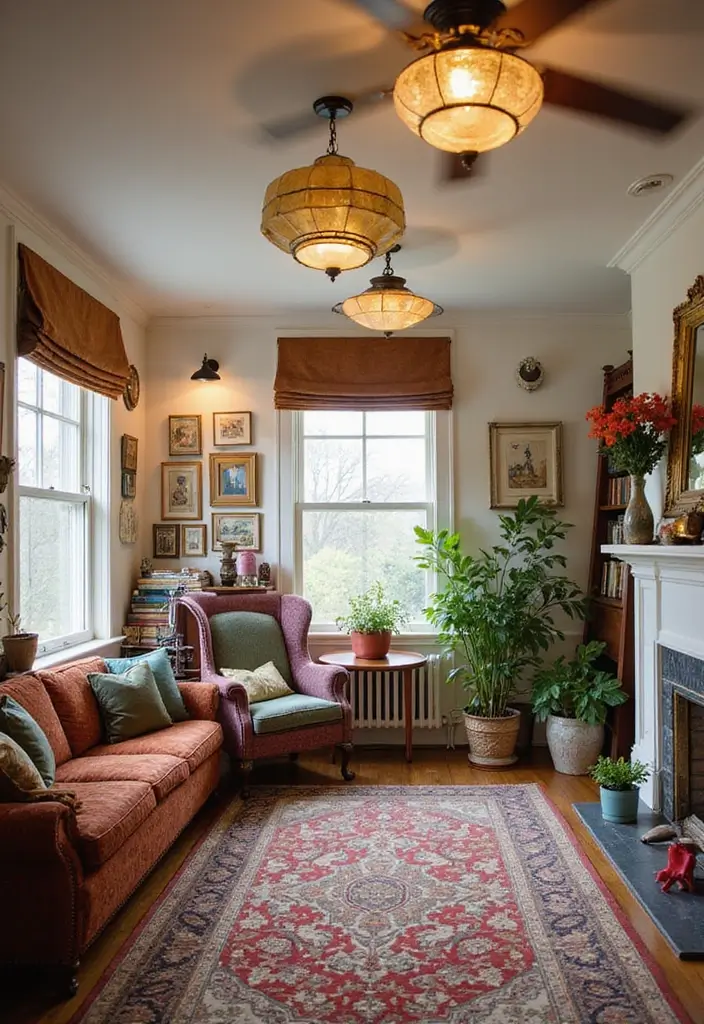 27 Flush Mount Lighting Designs That Brighten Any Room Instantly 10 27 Flush Mount Lighting Designs That Brighten Any Room Instantly - 10. Eclectic Mix with Layered Lighting