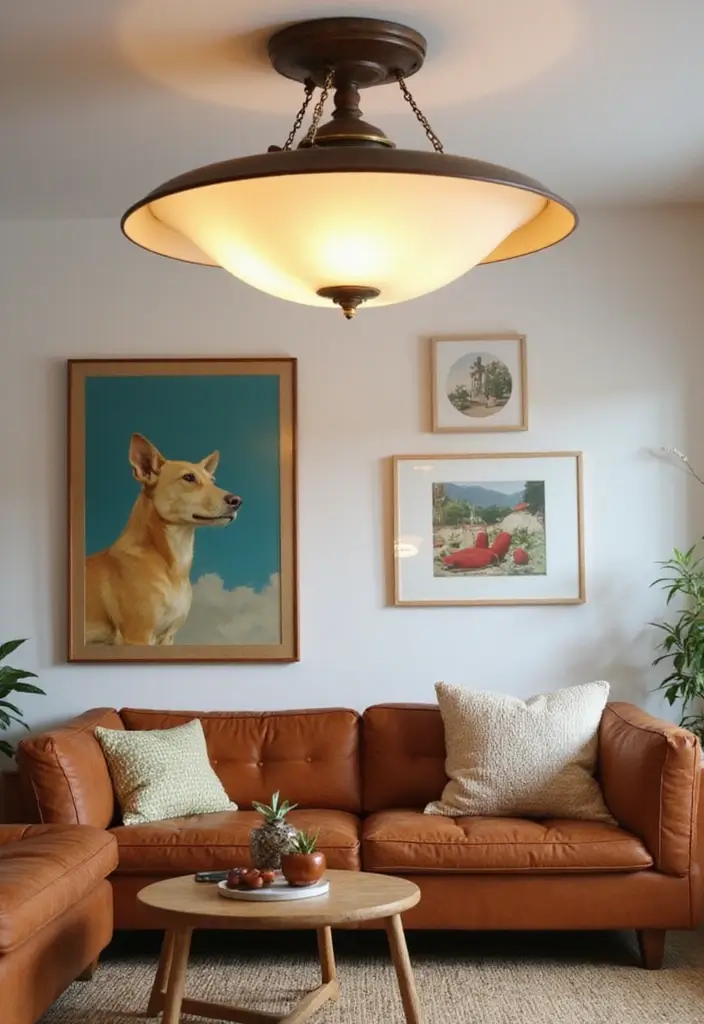 27 Flush Mount Lighting Designs That Brighten Any Room Instantly 12 27 Flush Mount Lighting Designs That Brighten Any Room Instantly - 12. Retro Vibes with Mid-Century Modern Styles