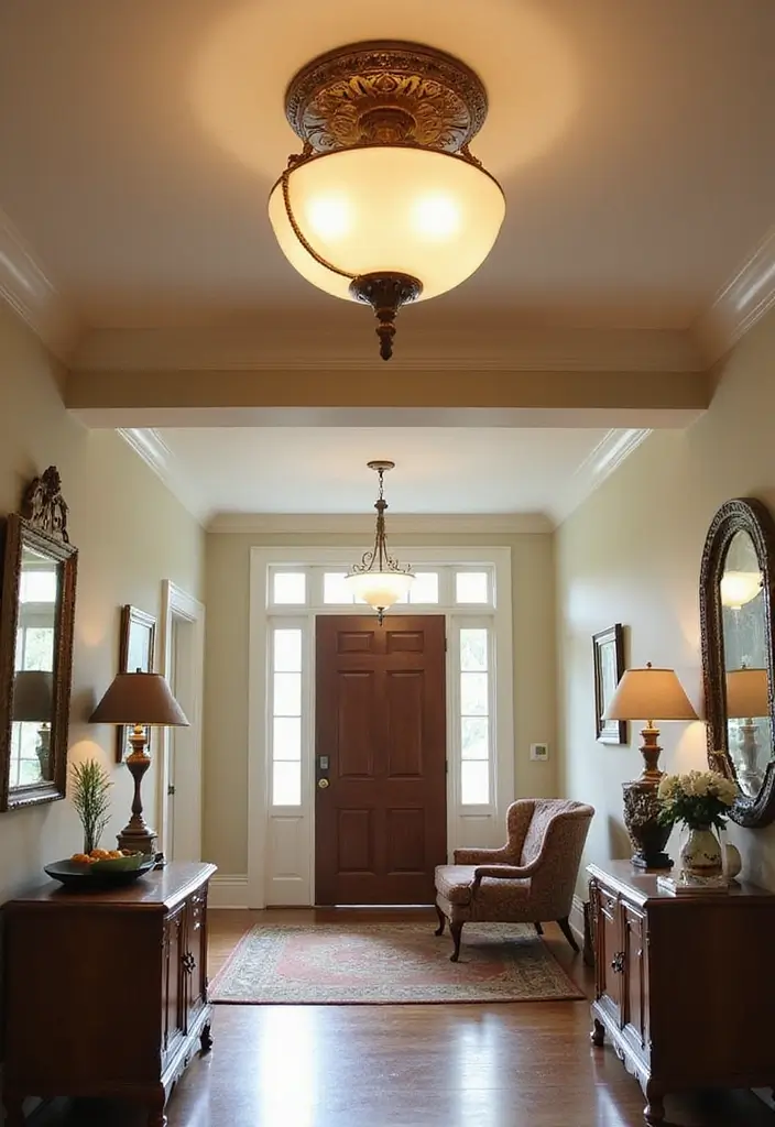 27 Flush Mount Lighting Designs That Brighten Any Room Instantly 7 27 Flush Mount Lighting Designs That Brighten Any Room Instantly - 7. Art Deco Revival with Ornate Designs