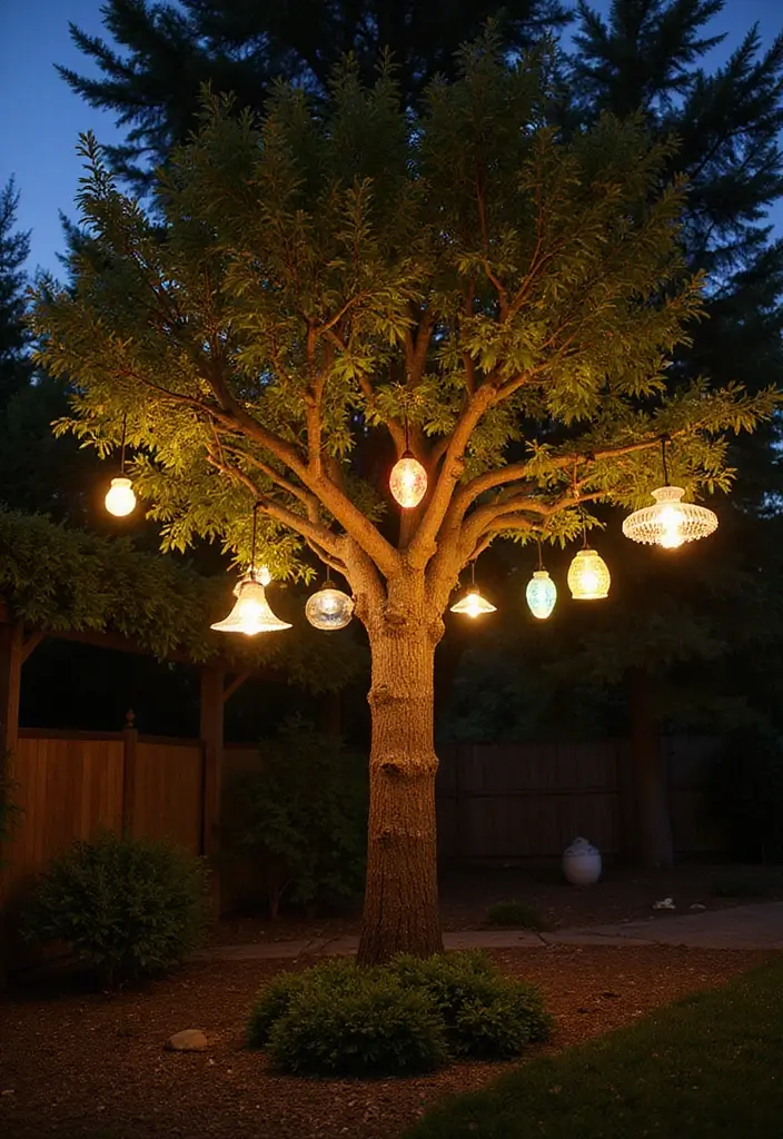 27 Front Yard Lighting Ideas That Boost Curb Appeal Overnight - 12. Hanging Solar Lights