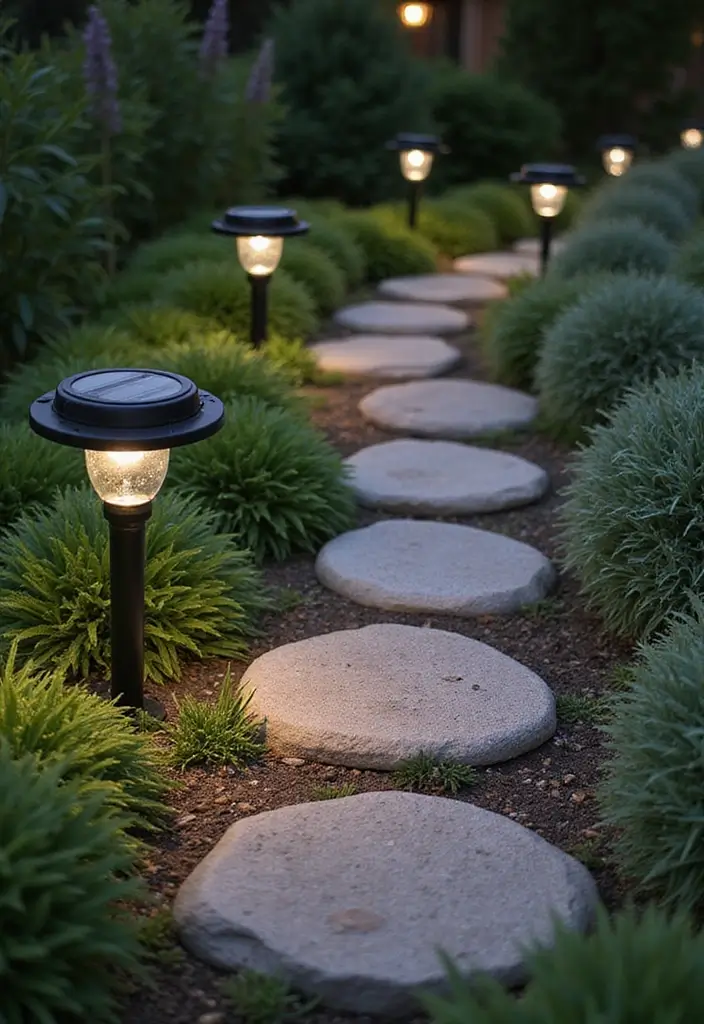 27 Front Yard Lighting Ideas That Boost Curb Appeal Overnight - 14. Decorative Solar Stone Lights