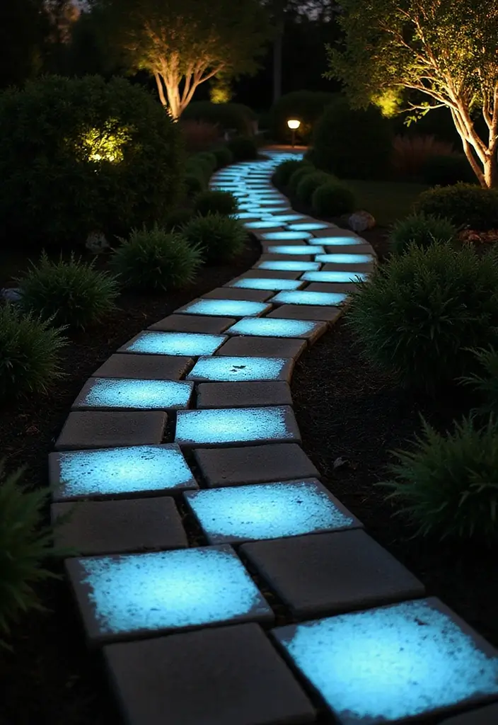 27 Front Yard Lighting Ideas That Boost Curb Appeal Overnight - 19. Glowing Pavers