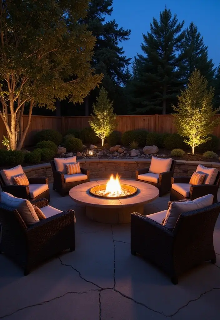 27 Front Yard Lighting Ideas That Boost Curb Appeal Overnight - 25. Outdoor Fire Pits with Lighting