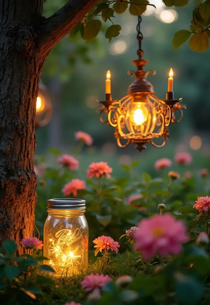 27 Front Yard Lighting Ideas That Boost Curb Appeal Overnight - 4. Upcycled Garden Lighting