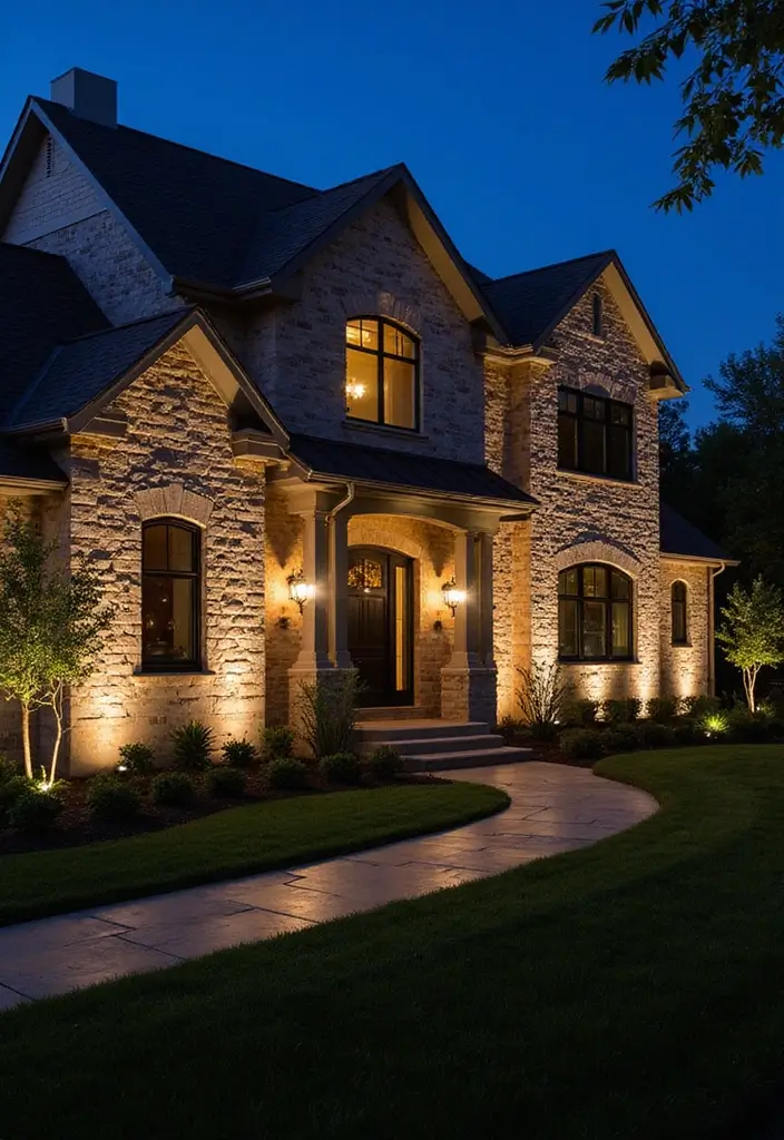 27 Front Yard Lighting Ideas That Boost Curb Appeal Overnight - 7. LED Wall Wash Lights