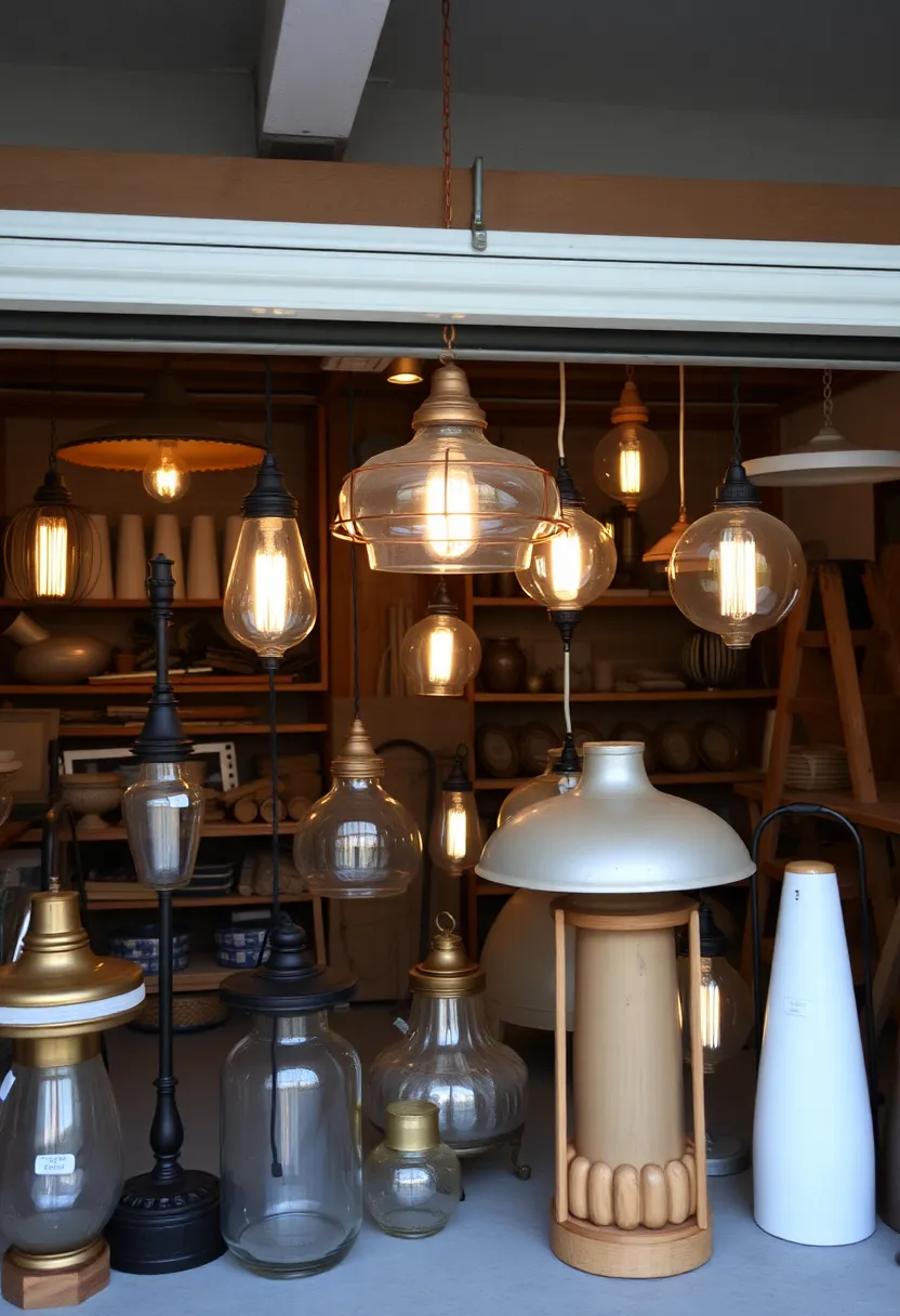 27 Garage Lighting Ideas That Improve Function and Style 15 27 Garage Lighting Ideas That Improve Function and Style - 15. Artisanal Lighting Fixtures