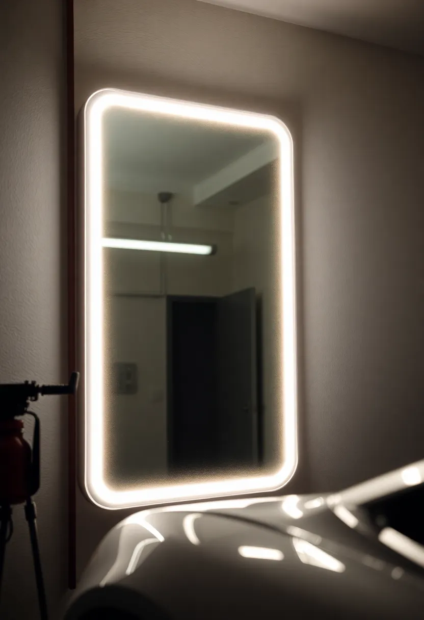 27 Garage Lighting Ideas That Improve Function and Style 18 27 Garage Lighting Ideas That Improve Function and Style - 18. Multi-Functional Lighted Mirrors