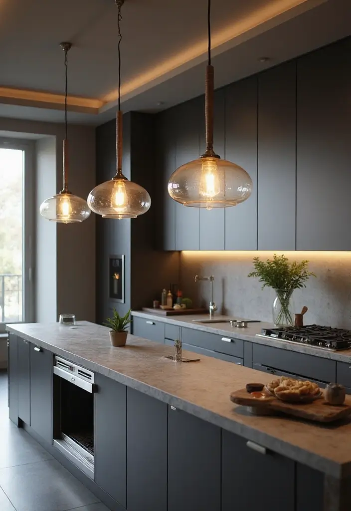 27 Kitchen Lighting Ideas That Instantly Modernize Your Space 19 27 Kitchen Lighting Ideas That Instantly Modernize Your Space - 19. Glass Pendant Lights
