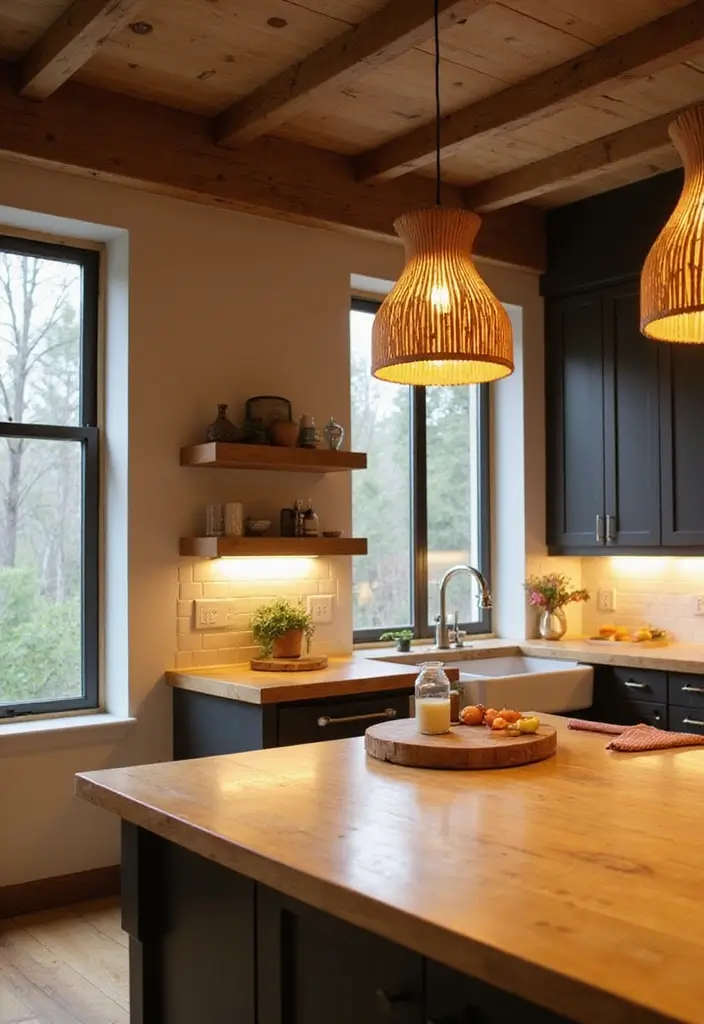 27 Kitchen Lighting Ideas That Instantly Modernize Your Space 25 27 Kitchen Lighting Ideas That Instantly Modernize Your Space - 25. Eco-Friendly Bamboo Fixtures