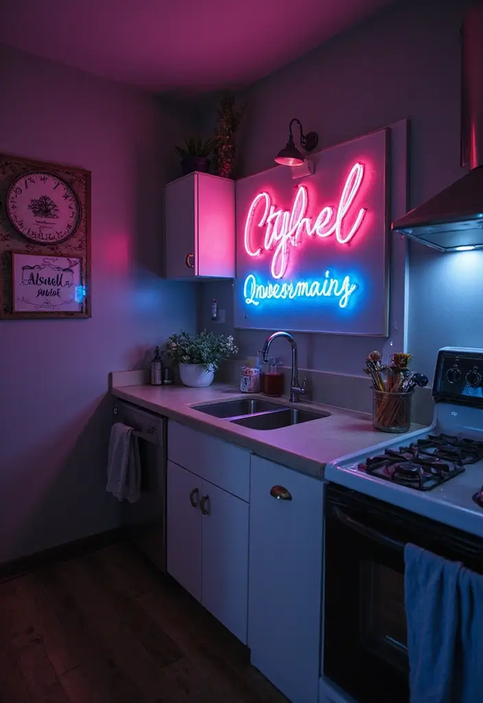 27 Kitchen Lighting Ideas That Instantly Modernize Your Space 27 27 Kitchen Lighting Ideas That Instantly Modernize Your Space - 27. Personalized LED Signs