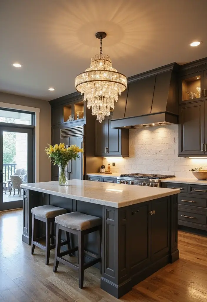 27 Kitchen Lighting Ideas That Instantly Modernize Your Space 9 27 Kitchen Lighting Ideas That Instantly Modernize Your Space - 9. Statement Chandeliers