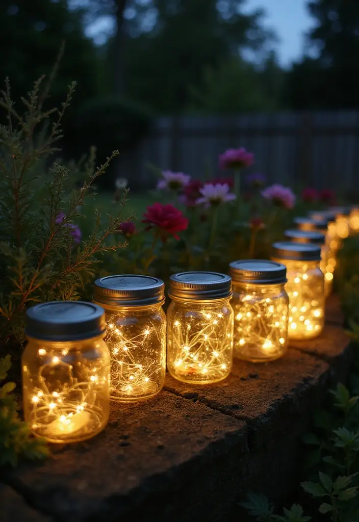27 Landscape Lighting Ideas That Elevate Your Garden Look 10 27 Landscape Lighting Ideas That Elevate Your Garden Look - 10. Fairy Light Jars