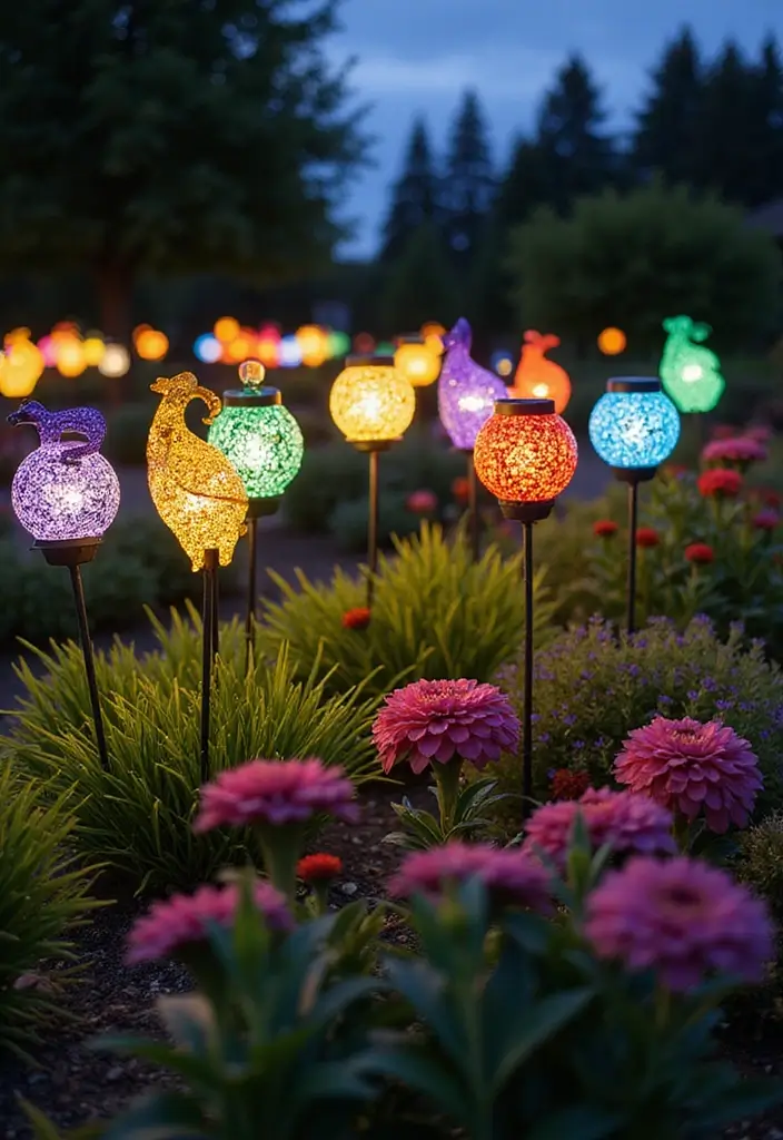 27 Landscape Lighting Ideas That Elevate Your Garden Look 4 27 Landscape Lighting Ideas That Elevate Your Garden Look - 4. Solar Garden Stakes