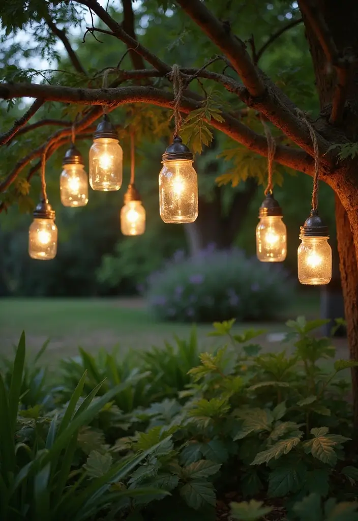27 Landscape Lighting Ideas That Elevate Your Garden Look 5 27 Landscape Lighting Ideas That Elevate Your Garden Look - 5. Recycled Glass Jar Lights