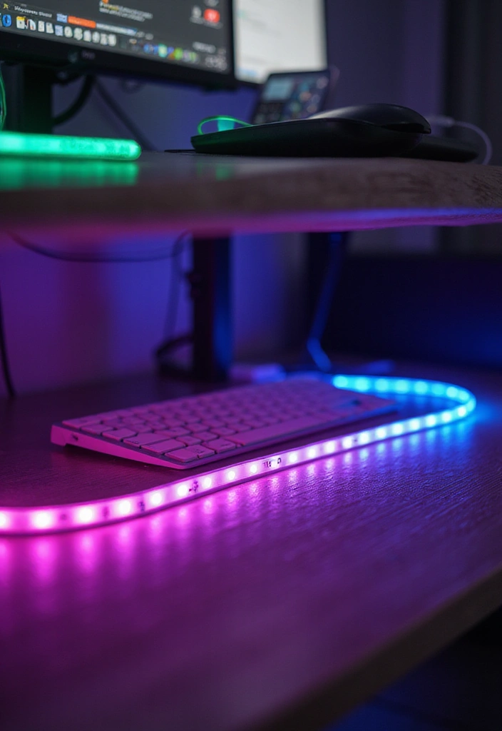 27 RGB Lighting Ideas That Add Fun and Color to Any Room 1 27 RGB Lighting Ideas That Add Fun and Color to Any Room - 1. Under-Desk LED Strips