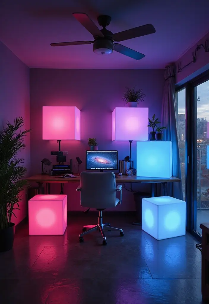 27 RGB Lighting Ideas That Add Fun and Color to Any Room 11 27 RGB Lighting Ideas That Add Fun and Color to Any Room - 11. RGB Light Cubes