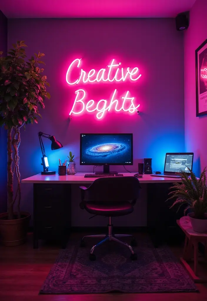 27 RGB Lighting Ideas That Add Fun and Color to Any Room 13 27 RGB Lighting Ideas That Add Fun and Color to Any Room - 13. RGB Neon Signs