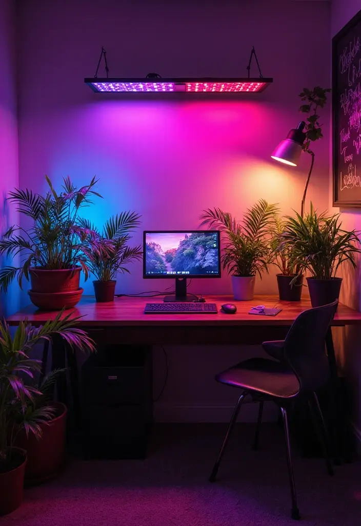27 RGB Lighting Ideas That Add Fun and Color to Any Room 22 27 RGB Lighting Ideas That Add Fun and Color to Any Room - 22. RGB Lighting for Plants