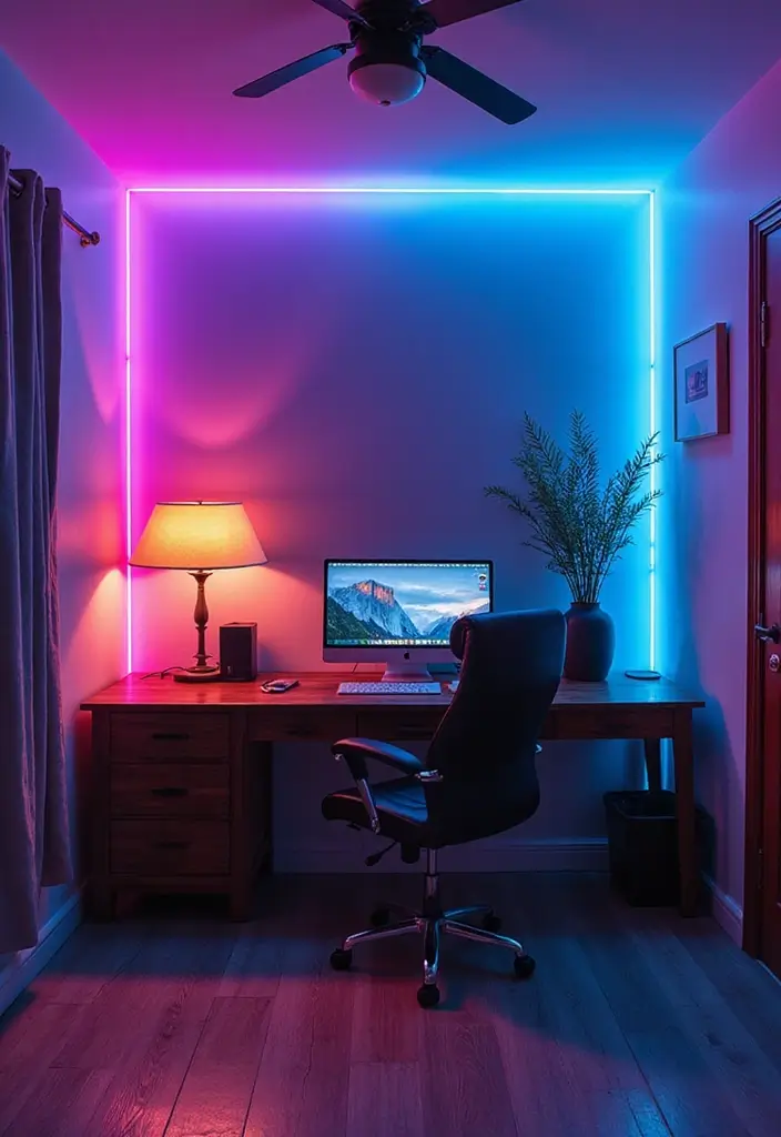 27 RGB Lighting Ideas That Add Fun and Color to Any Room 4 27 RGB Lighting Ideas That Add Fun and Color to Any Room - 4. RGB Accent Walls