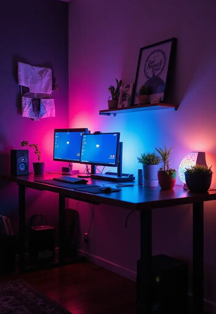 27 RGB Lighting Ideas That Add Fun and Color to Any Room 7 27 RGB Lighting Ideas That Add Fun and Color to Any Room - 7. RGB Task Lighting