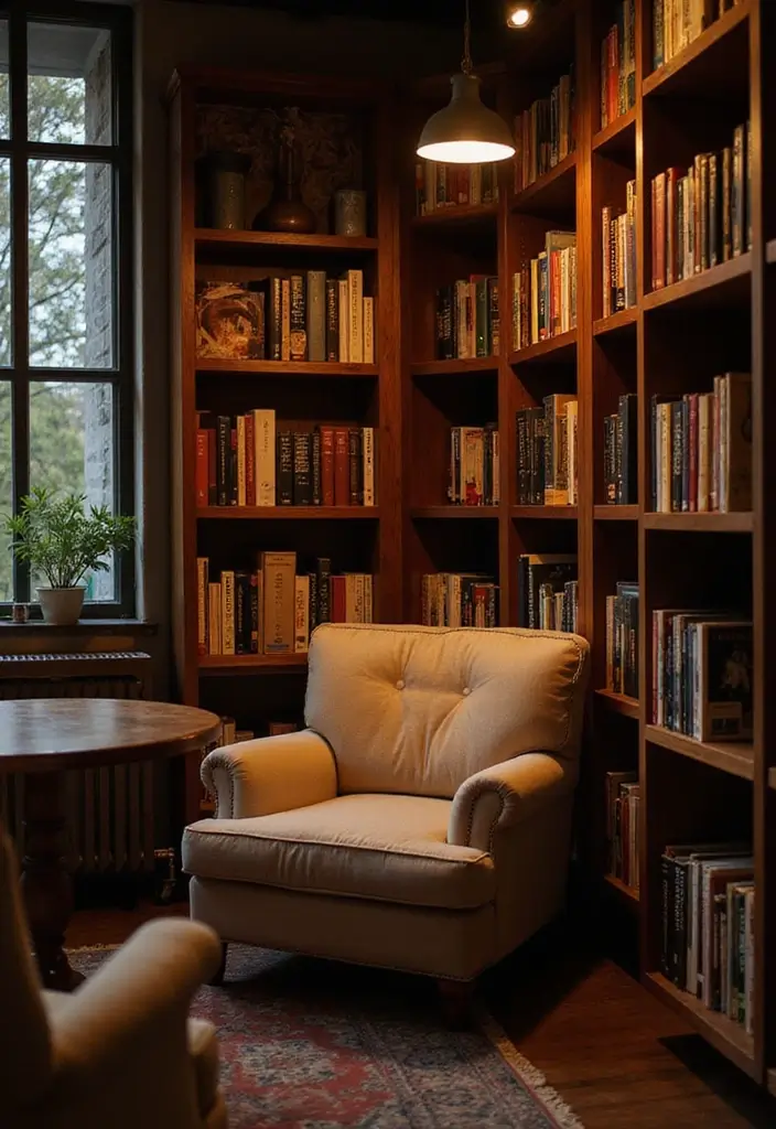 28 Bookshelf Lighting Ideas That Add Drama and Elegance 18 28 Bookshelf Lighting Ideas That Add Drama and Elegance - 18. Soft Task Lighting for Reading