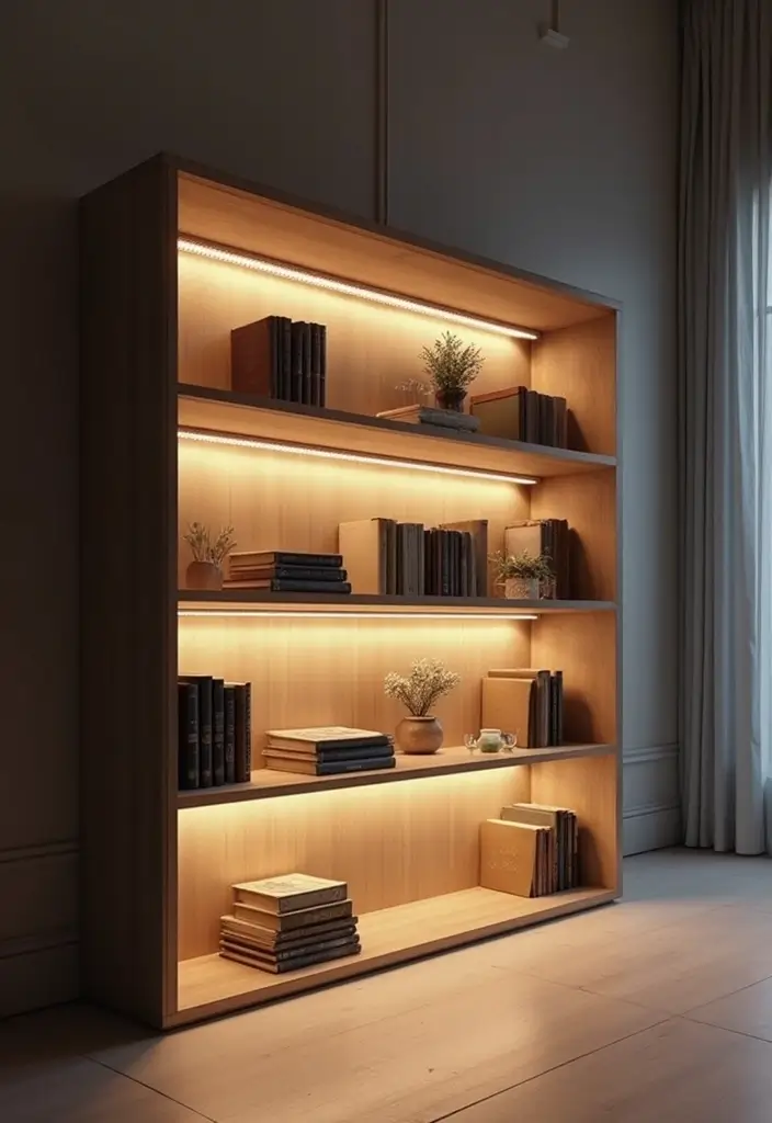 28 Bookshelf Lighting Ideas That Add Drama and Elegance 19 28 Bookshelf Lighting Ideas That Add Drama and Elegance - 19. Recessed Lighting for a Sleek Finish