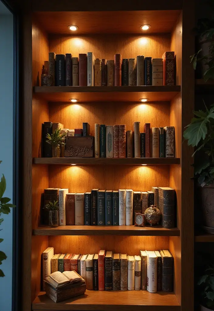 28 Bookshelf Lighting Ideas That Add Drama and Elegance 27 28 Bookshelf Lighting Ideas That Add Drama and Elegance - 27. Combining Different Lighting Sources